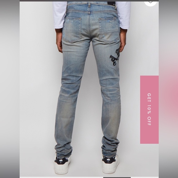 AMIRI Distressed Blue skinny Jeans Size 30 - Picture 2 of 16